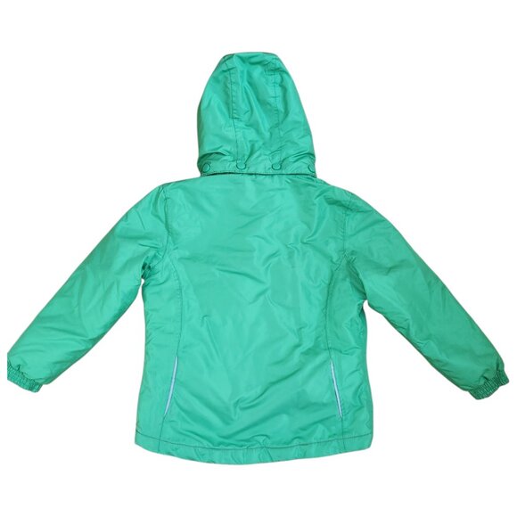 Girls’ Ski Jacket, Size 6–8, 122/128 cm Green with White & Pink Accents - Picture 8 of 8